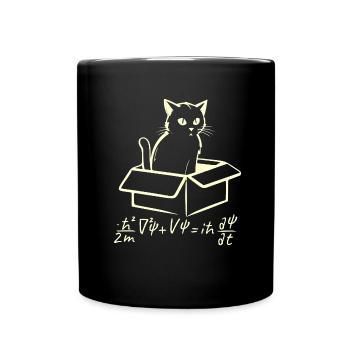 Schrödingers Katze - Tasse einfarbig - Schwarz - Vorne