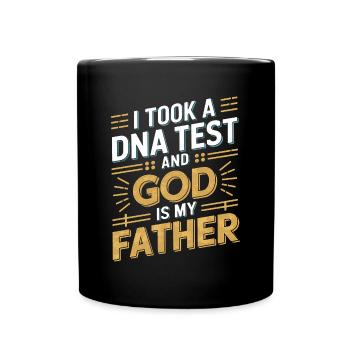 Test ADN fait, Dieu est mon père ! Chrétien - Mug uni - noir - Devant