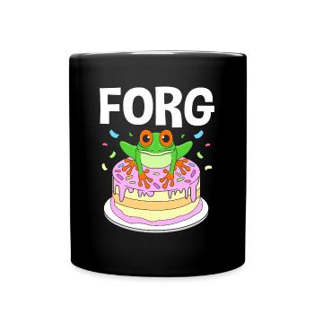 Laubfrosch Frosch - Tasse einfarbig - Schwarz - Vorne