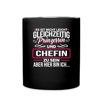 CHEFIN - Prinzessin - Tasse einfarbig - Schwarz - Vorne