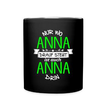 ANNA die Echte - Tasse einfarbig - Schwarz - Vorne