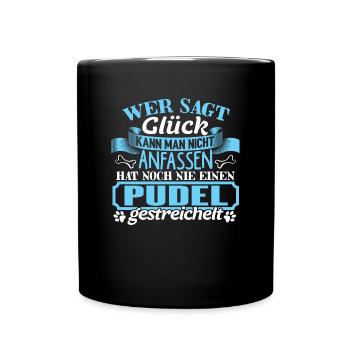 PUDEL - Glück zum anfassen - Tasse einfarbig - Schwarz - Vorne
