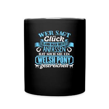 WELSH-PONY - Glück zum anfassen - Tasse einfarbig - Schwarz - Vorne