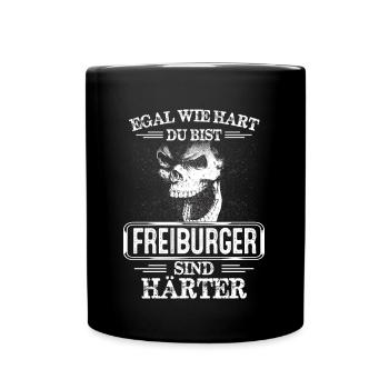 FREIBURGER - sind härter! - Tasse einfarbig - Schwarz - Vorne