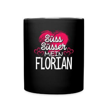 FLORIAN - süss - Tasse einfarbig - Schwarz - Vorne