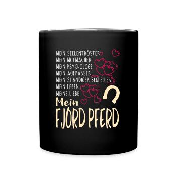 FJORD-PFERD - mein - Tasse einfarbig - Schwarz - Vorne