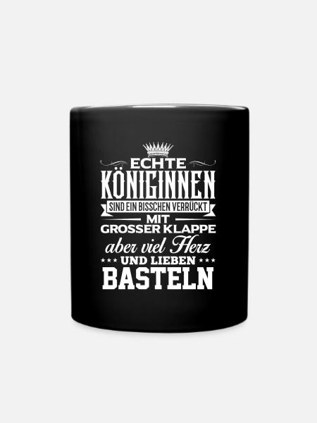 BASTELN - liebe - Tasse einfarbig - Schwarz