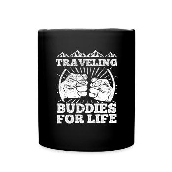 Traveling Buddies - Tasse einfarbig - Schwarz - Vorne