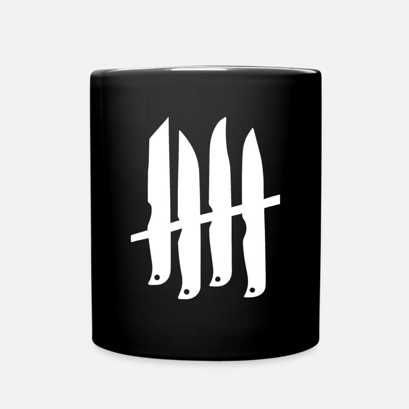 KNIVES OUT RECORDS Logo W - Full Colour Mug - black
