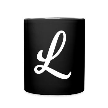 Buchstabe L | Schreibschrift - Tasse einfarbig - Schwarz - Vorne