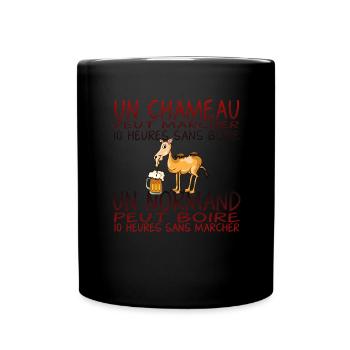 alcool humour normand chameau boire marcher 10 heu - Mug uni - noir - Devant