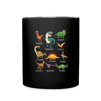 Dinosaurier-Arten Grafiken Dino T-Rex Jungen Dinos - Tasse einfarbig - Schwarz - Vorne