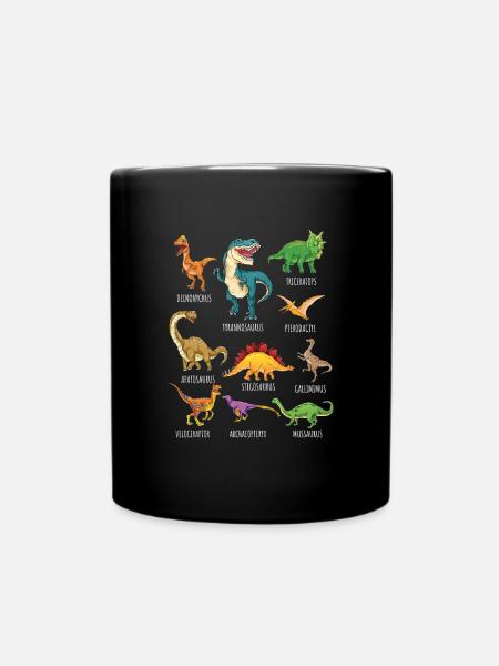 Dinosaurier-Arten Grafiken Dino T-Rex Jungen Dinos - Tasse einfarbig - Schwarz