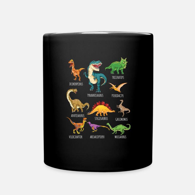 Dinosaurier-Arten Grafiken Dino T-Rex Jungen Dinos - Tasse einfarbig - Schwarz