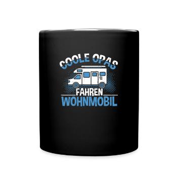 Camping Coole Opas fahren Wohnmobil - Tasse einfarbig - Schwarz - Vorne