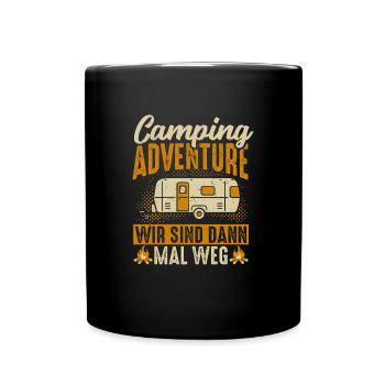 Camping Adventure wir sind dann mal weg - Tasse einfarbig - Schwarz - Vorne