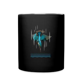 Kingfisher | Gift for bird lovers - Full Colour Mug - black - Front