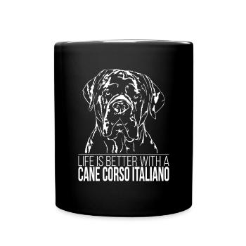 CANE CORSO ITALIANO Life is better saying Wilsigns - Full Colour Mug - black - Front