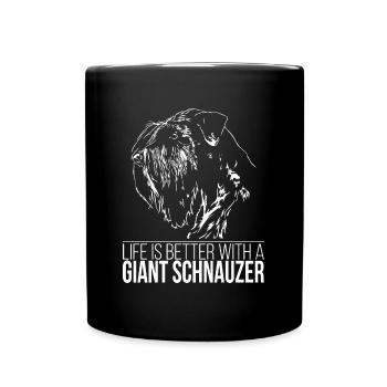 GIANT SCHNAUZER LIFE is better Chien Wilsigns - Mug uni - noir - Devant