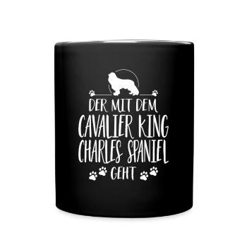 DER MIT CAVALIER KING CHARLES SPANIEL Wilsigns - Tasse einfarbig - Schwarz - Vorne