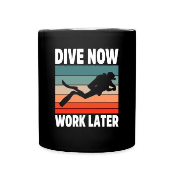 Tauchen Schorcheln Taucher Apnoe Scuba Tauchen - Tasse einfarbig - Schwarz - Vorne