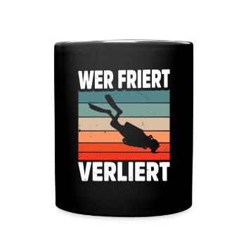 Tauchen Schorcheln Taucher Apnoe Scuba Tauchen - Tasse einfarbig - Schwarz - Vorne