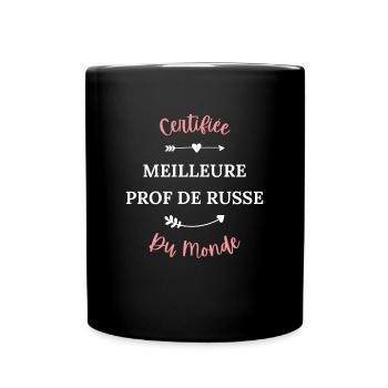 Certifié meilleur prof de russe du monde - Mug uni - noir - Devant