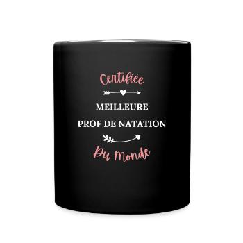 Certifié meilleur prof de natation du monde - Mug uni - noir - Devant