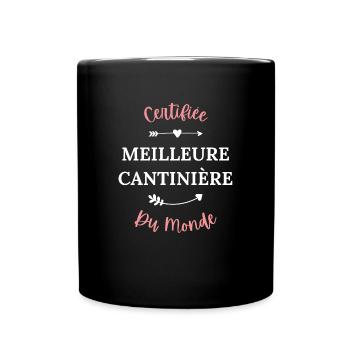 Certifiée meilleure cantinière du monde - Mug uni - noir - Devant