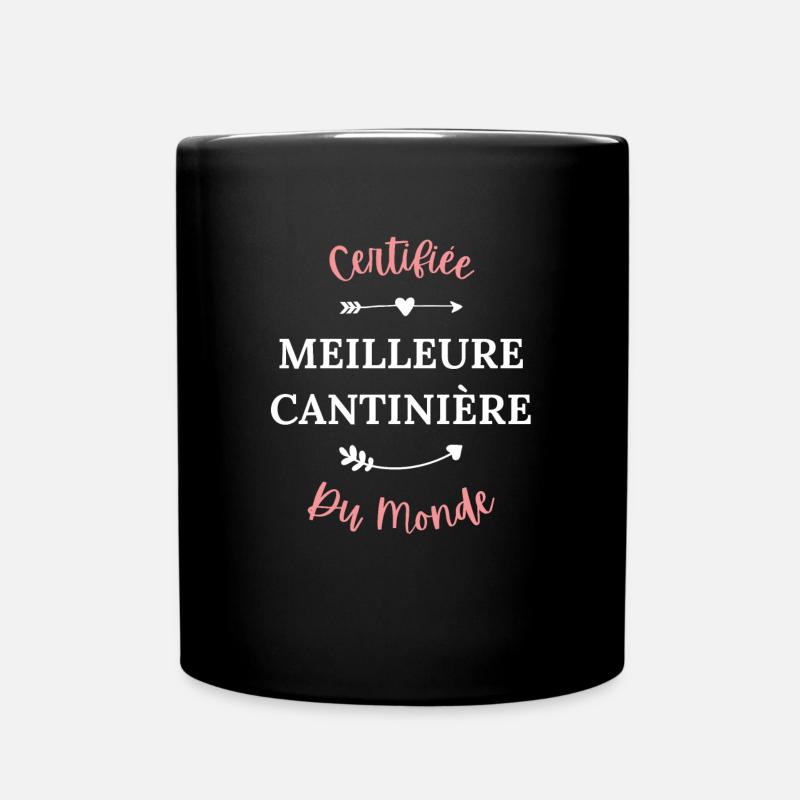 Certifiée meilleure cantinière du monde - Mug uni - noir