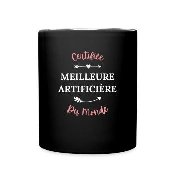 Certifiée meilleure artificière du monde - Mug uni - noir - Devant