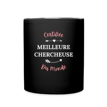 Certifiée meilleure chercheuse du monde - Mug uni - noir - Devant