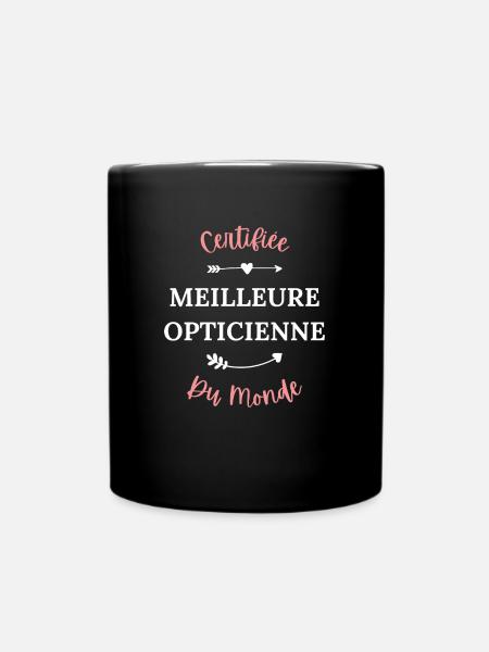 Certifiée meilleure opticienne du monde - Mug uni - noir