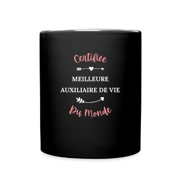 Certifiée meilleure auxiliaire de vie - Mug uni - noir - Devant