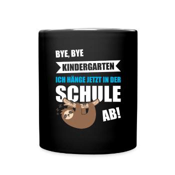 Schulanfang Geschenke Einschulung Erste Klasse - Tasse einfarbig - Schwarz - Vorne