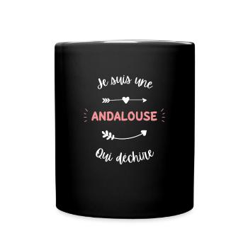 Je suis une Andalouse qui déchire - Mug uni - noir - Devant