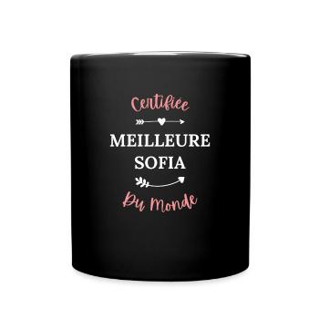 Certifiée meilleure sofia du monde - Mug uni - noir - Devant
