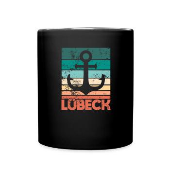 Lübeck Hansestadt Anker Lübecker Meer Küste Sonne - Tasse einfarbig - Schwarz - Vorne