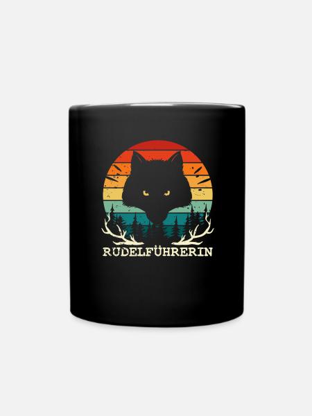 Rudelführerin - JGA Mutter Wolf Team Muttertag - Tasse einfarbig - Schwarz