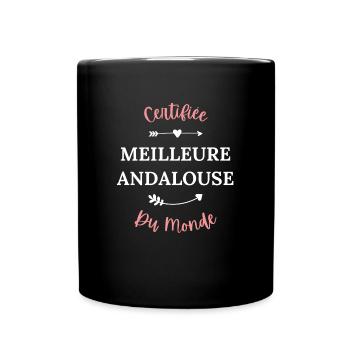 Certifiée meilleure Andalouse du monde - Mug uni - noir - Devant