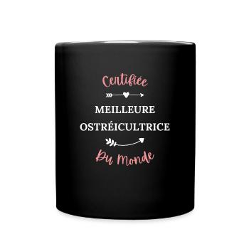 Certifiée meilleure ostréicultrice du monde - Mug uni - noir - Devant