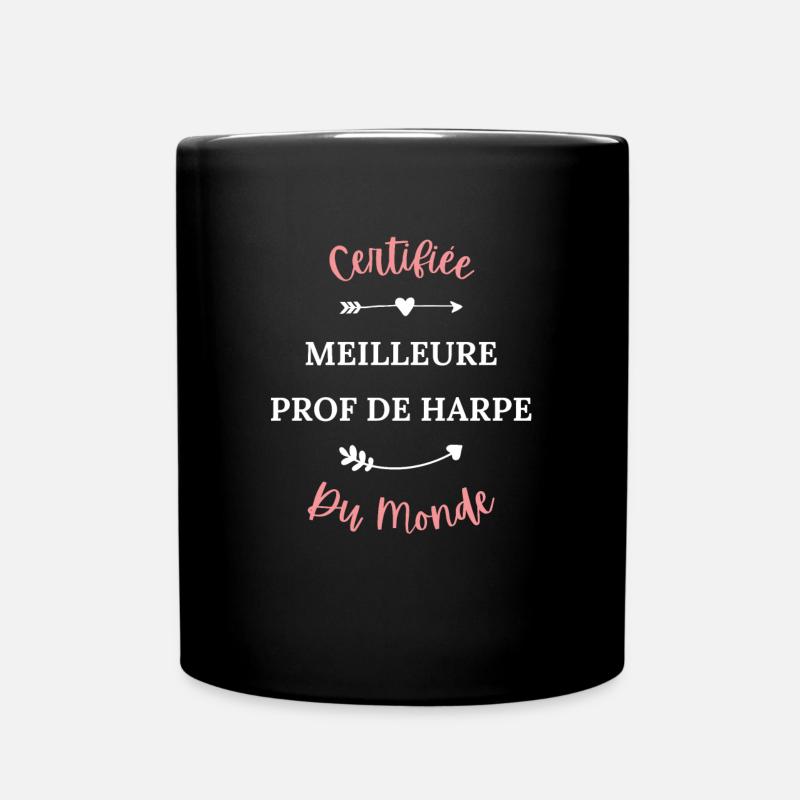 Certifiée meilleure prof de harpe du monde - Mug uni - noir