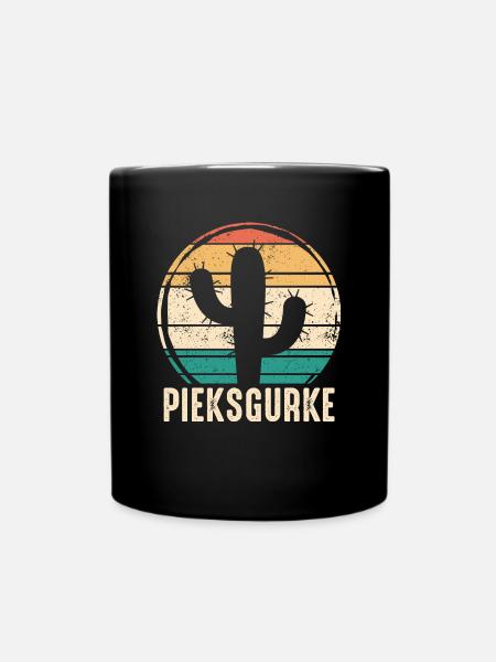 Pieksgurke - Kaktus Sukkulente Kaktee Gurke Humor - Tasse einfarbig - Schwarz