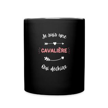 Je suis une cavalière qui déchire - Mug uni - noir - Devant