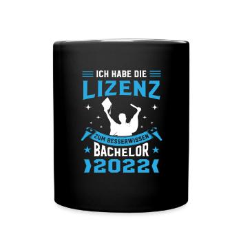 Ich Habe Die Lizenz Zum Besserwissen Abschluss Bac - Tasse einfarbig - Schwarz - Vorne