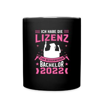 Ich Habe Die Lizenz Zum Besserwissen Abschluss Bac - Tasse einfarbig - Schwarz - Vorne
