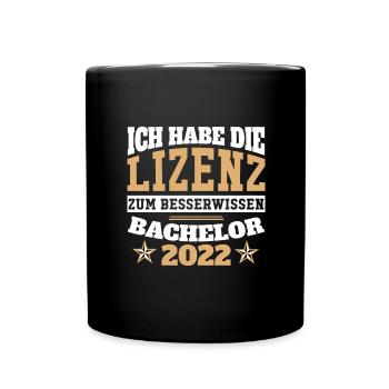 Ich Habe Die Lizenz Zum Besserwissen Abschluss Bac - Tasse einfarbig - Schwarz - Vorne