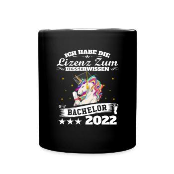 Ich Habe Die Lizenz Zum Besserwissen Einhorn Bache - Tasse einfarbig - Schwarz - Vorne