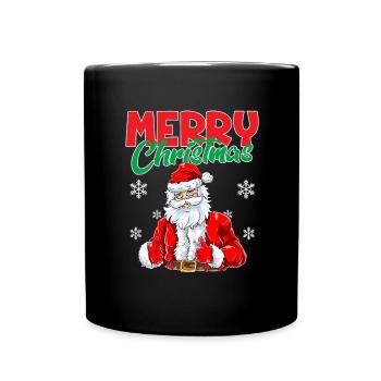 Merry Christmas Frohe Weihnachten Xmas Lustiger Sa - Tasse einfarbig - Schwarz - Vorne