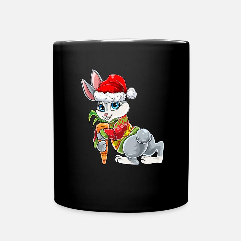 Lustiger Hase Mit Christmas Ugly Sweater Outfit We - Tasse einfarbig - Schwarz